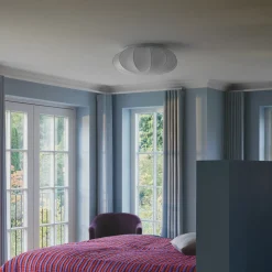 Aeron taklampe, tekstil, hvit, diameter 60 cm