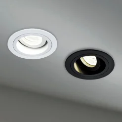 Akron innfellingslampe, justerbar, rund, hvit