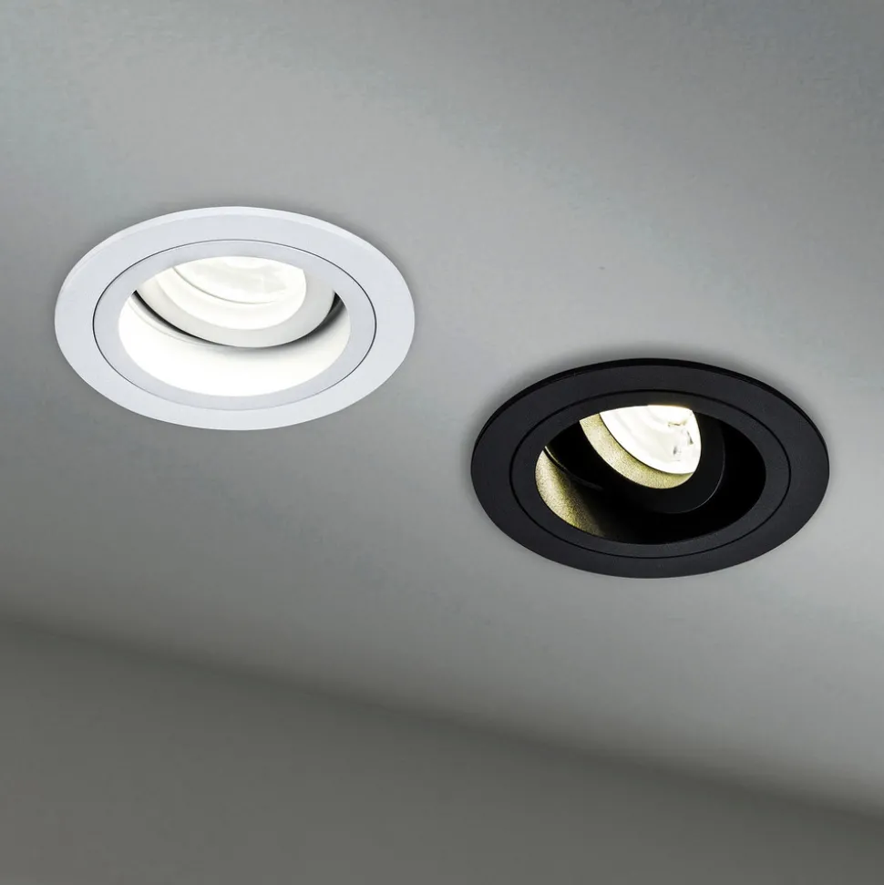 Akron innfellingslampe, justerbar, rund, hvit