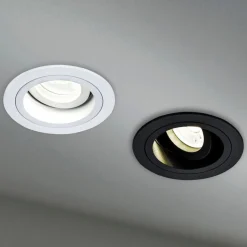 Akron innfellingslampe, justerbar, rund, hvit