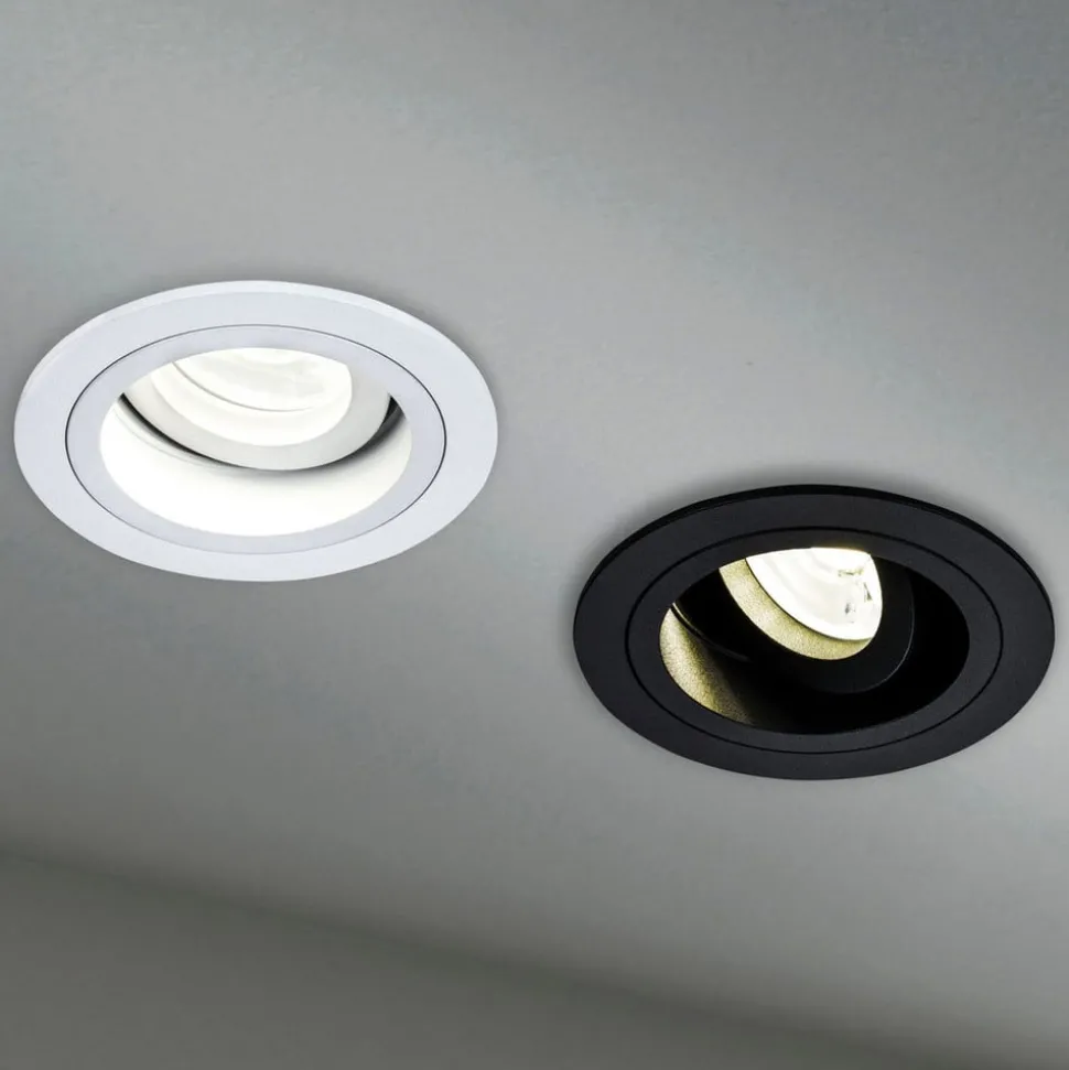 Akron innfellingslampe, justerbar, rund, hvit