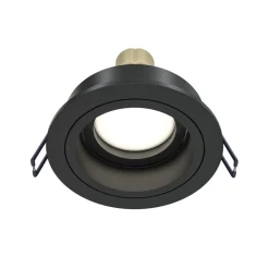 Akron innfellingslampe, justerbar, rund, svart