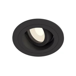 Akron innfellingslampe, justerbar, rund, svart