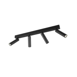 Ambala LED downlight, 4 lyskilder, svart, metall, CCT, dimbar