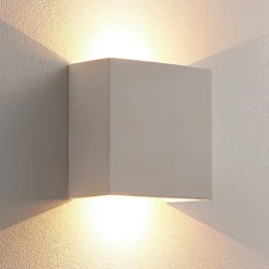 Anneke - firkantet LED-vegglampe i gips