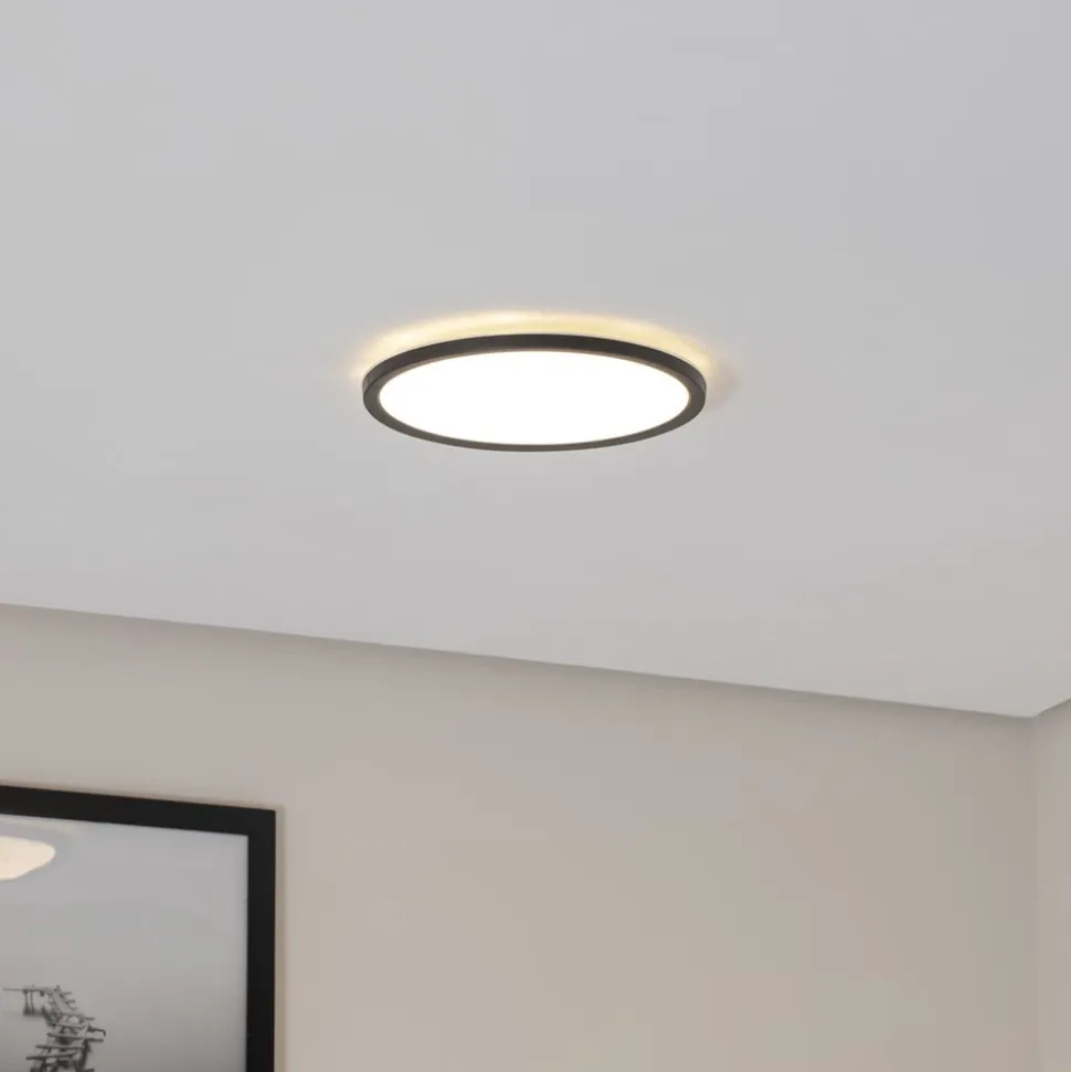 Aqua LED-panel, Ø 30 cm, svart, metall/plast, CCT dimbar