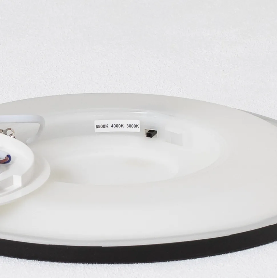 Aqua LED-panel, Ø 30 cm, svart, metall/plast, CCT dimbar