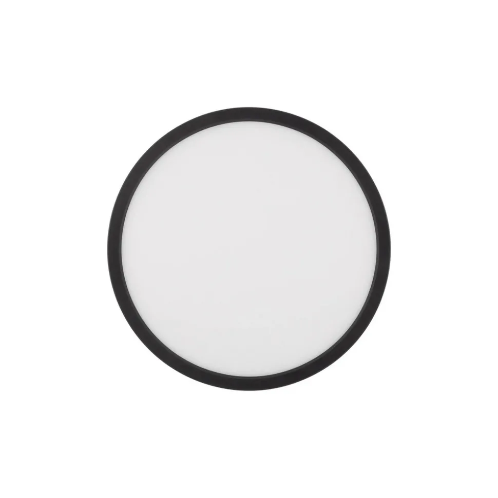 Aqua LED-panel, Ø 30 cm, svart, metall/plast, CCT dimbar