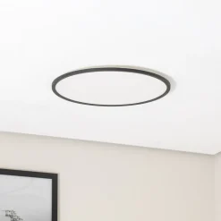 Aqua LED-panel, Ø 50 cm, svart, metall/plast, CCT dimbar