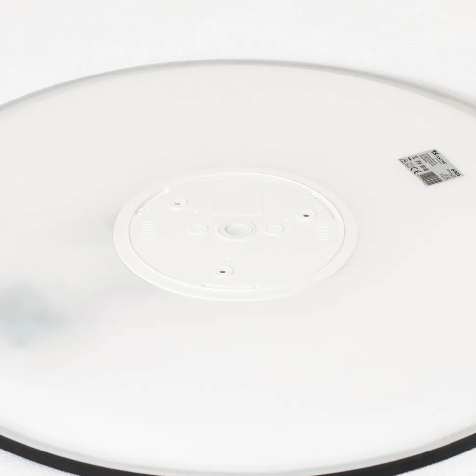 Aqua LED-panel, Ø 50 cm, svart, metall/plast, CCT dimbar