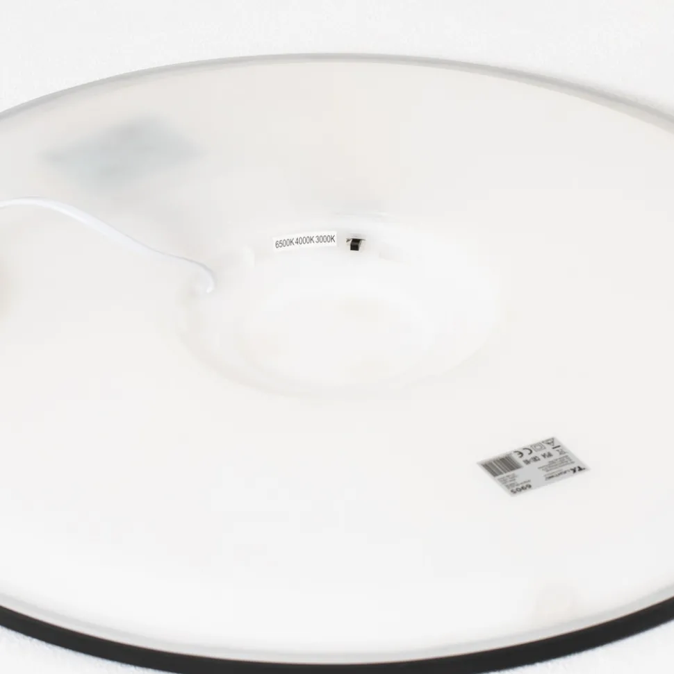 Aqua LED-panel, Ø 50 cm, svart, metall/plast, CCT dimbar