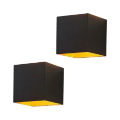 Arcchio Aldrina LED-vegglampe, svart, sett med 2 stk