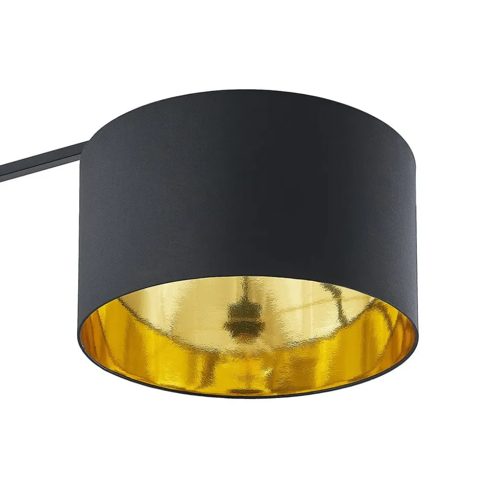 Arcchio buelampe Mossa, 200 cm, svart-gull, tekstil