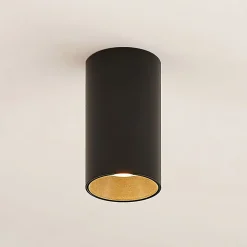 Arcchio Downlight Brinja, svart, metall, Ø 6cm, rund, GU10