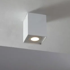 Arcchio downlight Jolina, kantet, hvit, 13 cm, metall