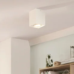 Arcchio downlight Jolina, kantet, hvit, 13 cm, metall