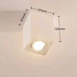 Arcchio downlight Jolina, kantet, hvit, 13 cm, metall