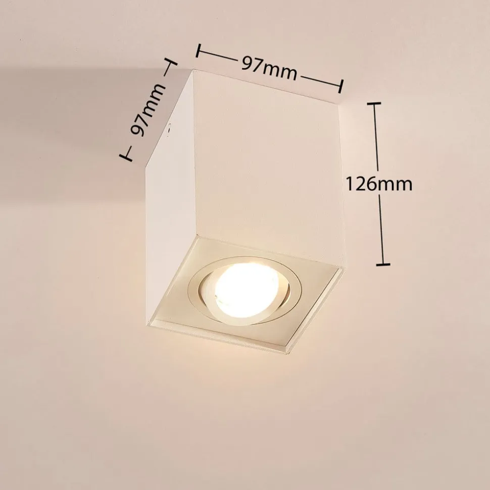 Arcchio downlight Jolina, kantet, hvit, 13 cm, metall