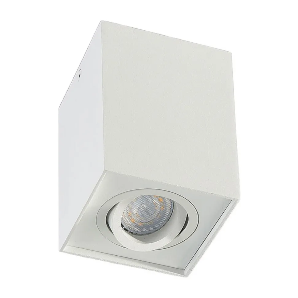 Arcchio downlight Jolina, kantet, hvit, 13 cm, metall