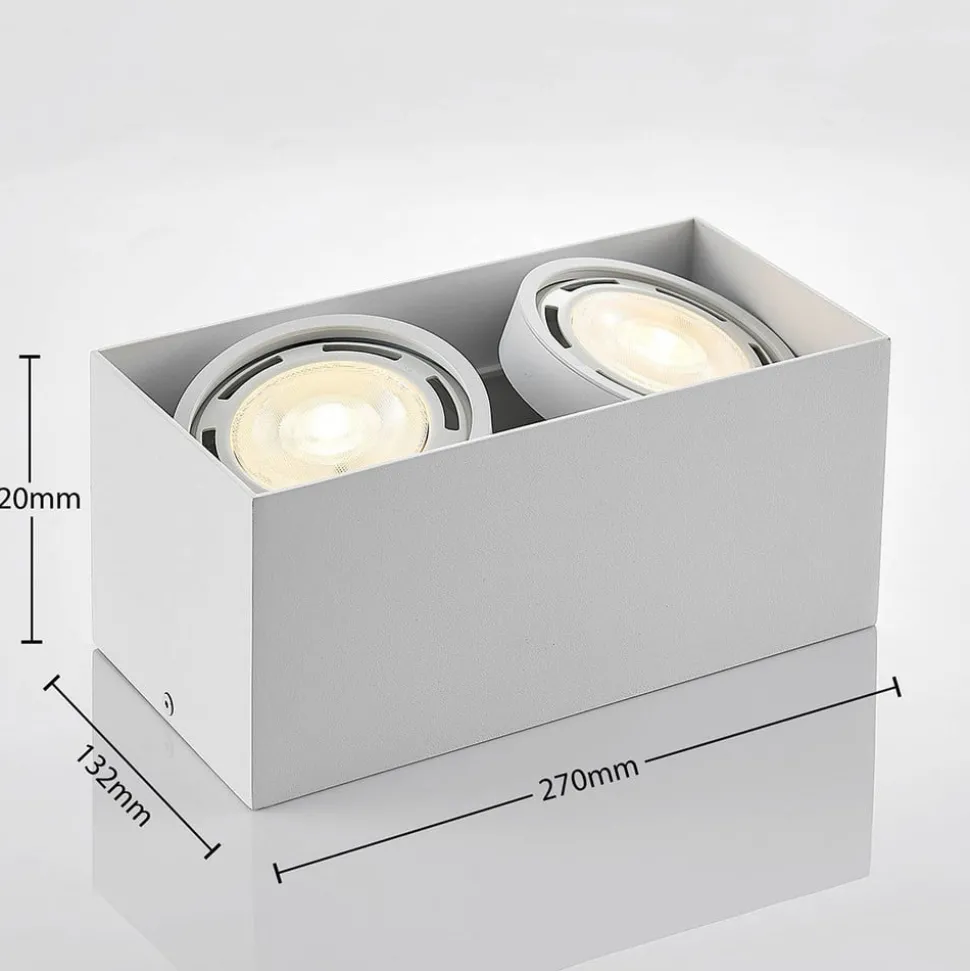 Arcchio downlight Mabel, 2 lyskilder, 27 cm, hvit, GU10