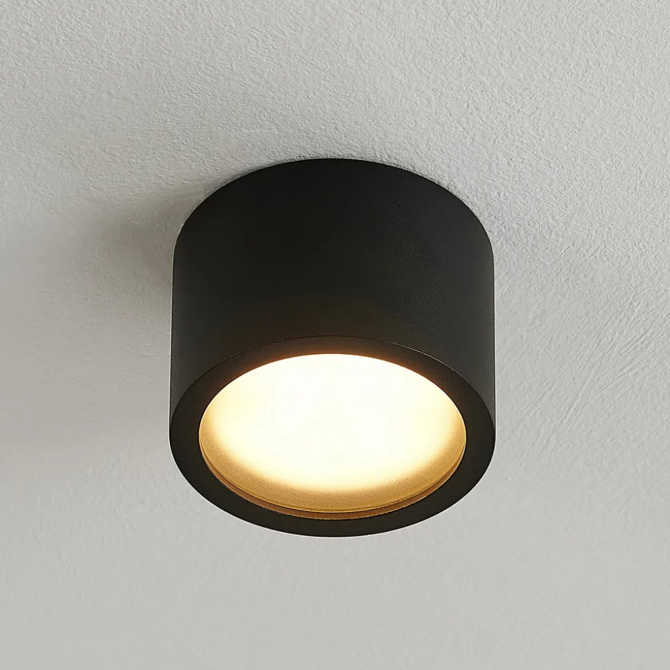 Arcchio downlight Nieva, GX53, svart, rund, Ø 10cm, metall