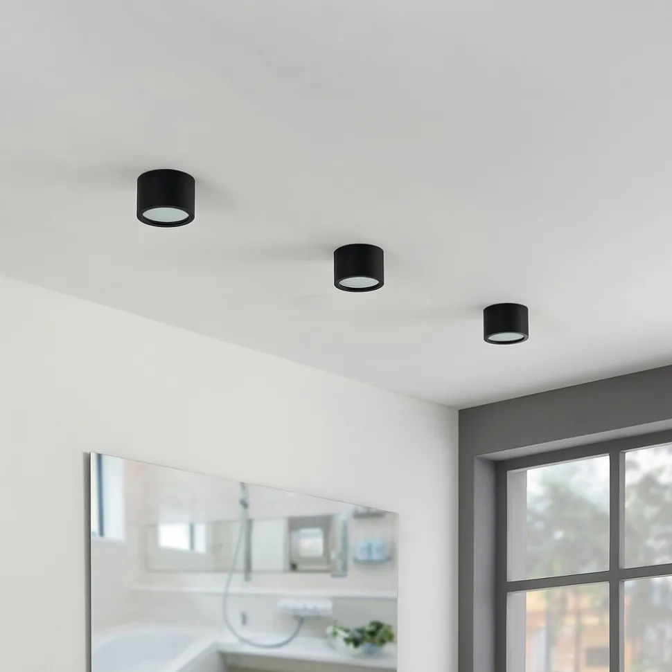 Arcchio downlight Nieva, GX53, svart, rund, Ø 10cm, metall