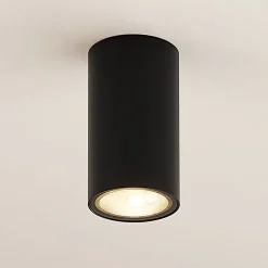 Arcchio downlight Olivir, svart, metall, Ø 6cm, GU10, IP44