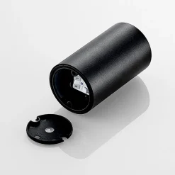 Arcchio downlight Olivir, svart, metall, Ø 6cm, GU10, IP44