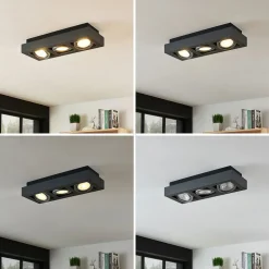 Arcchio downlight Ronka, 50 cm, 3 lyskilder, grå, GU10