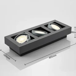 Arcchio downlight Ronka, 50 cm, 3 lyskilder, grå, GU10