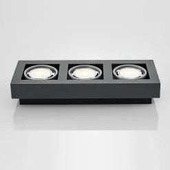 Arcchio downlight Ronka, 50 cm, 3 lyskilder, grå, GU10