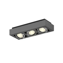 Arcchio downlight Ronka, 50 cm, 3 lyskilder, grå, GU10