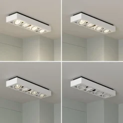 Arcchio downlight Ronka, 65 cm, 4 lyskilder, hvit, GU10