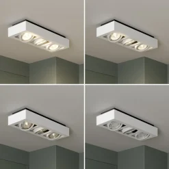 Arcchio downlight Ronka, 50 cm, 3 lyskilder, hvit, GU10