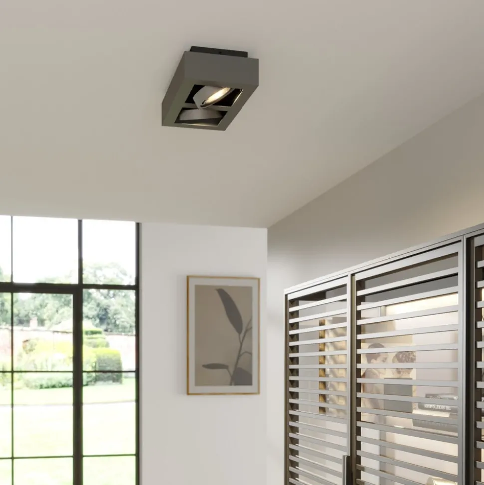 Arcchio downlight Ronka, 34 cm, 2 lyskilder, grå, GU10