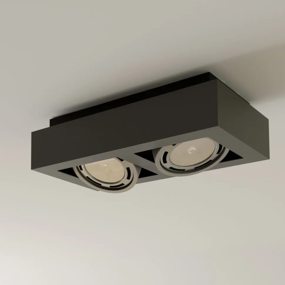 Arcchio downlight Ronka, 34 cm, 2 lyskilder, grå, GU10