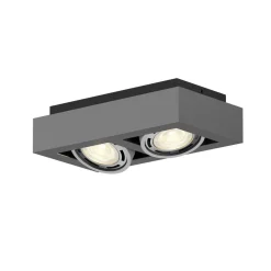 Arcchio downlight Ronka, 34 cm, 2 lyskilder, grå, GU10