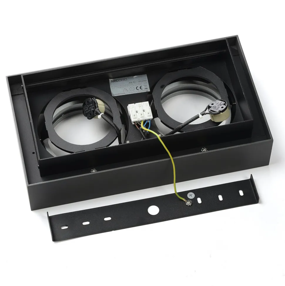 Arcchio downlight Ronka, 34 cm, 2 lyskilder, grå, GU10