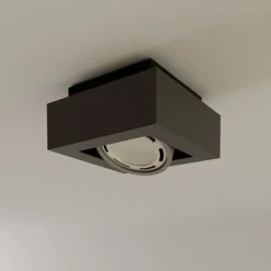 Arcchio downlight Ronka, grå, 19 cm x 19 cm, GU10