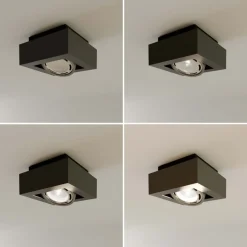 Arcchio downlight Ronka, grå, 19 cm x 19 cm, GU10