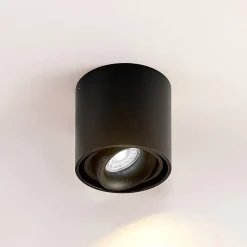 Arcchio downlight Walza, svart, metall, Ø 9,3 cm, GU10