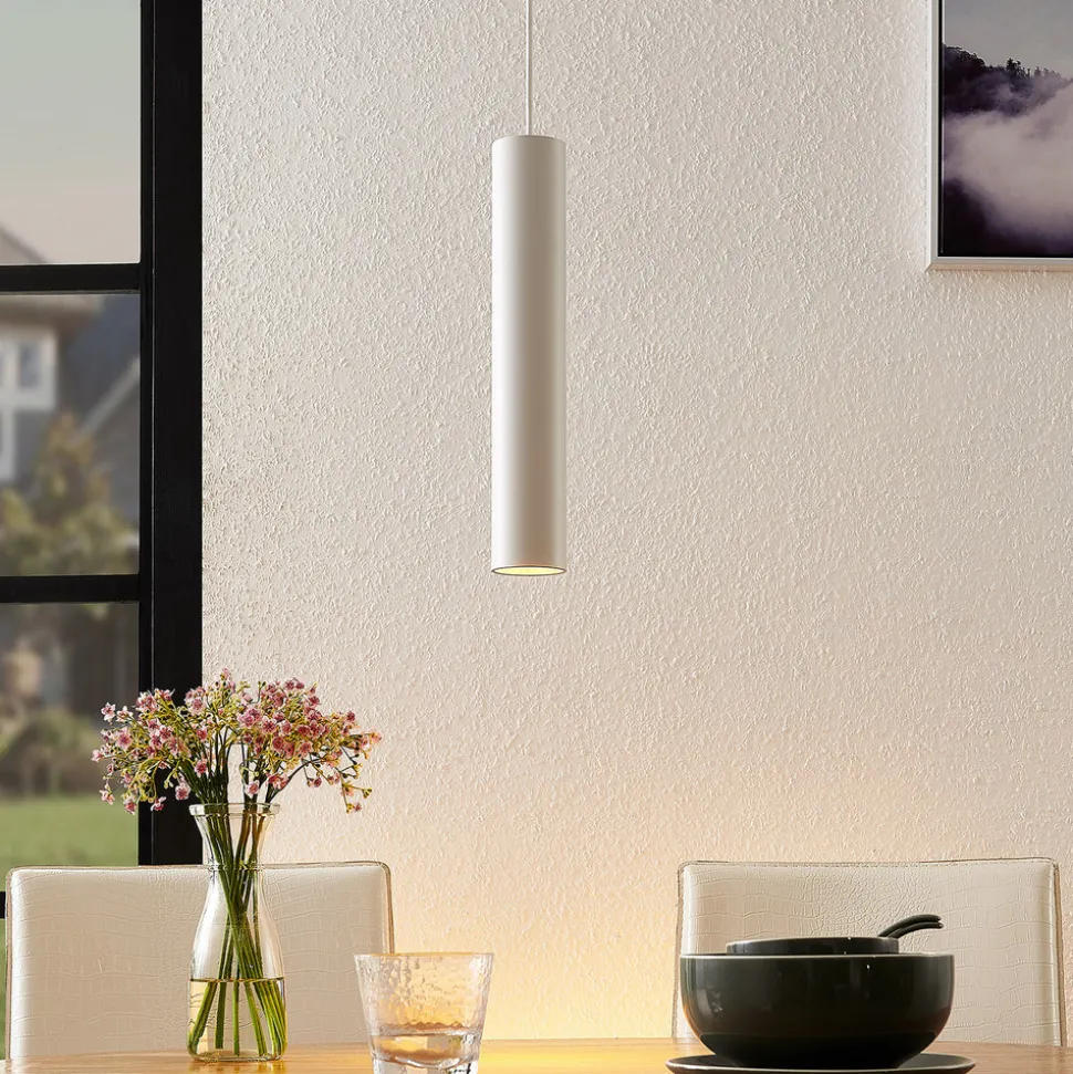 Arcchio Ejona pendellampe, høyde 35 cm, hvit, aluminium