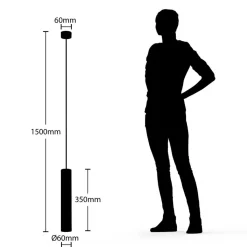 Arcchio Ejona pendellampe, høyde 35 cm, hvit, aluminium