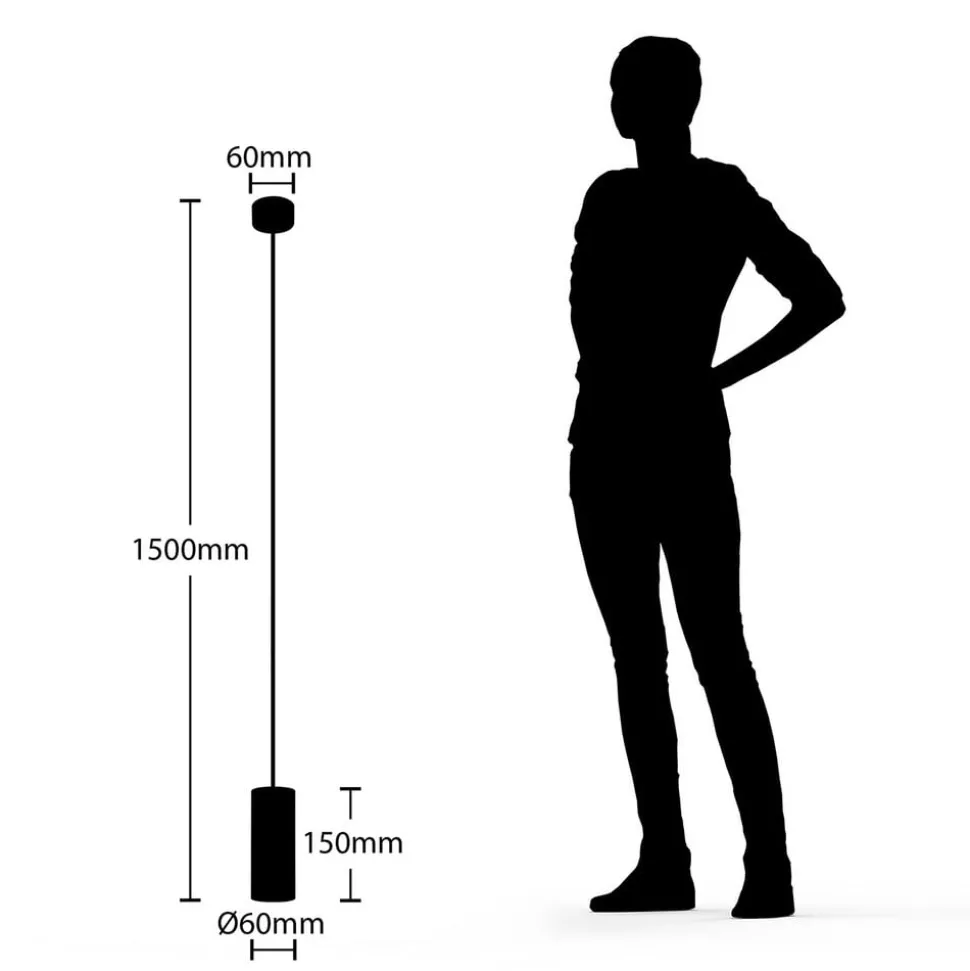 Arcchio Ejona pendellampe, høyde 15 cm, hvit, aluminium