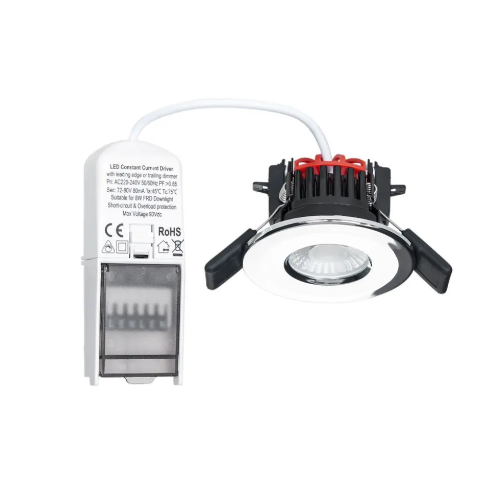 Arcchio Elmon LED-innfellingslampe, IP65, krom