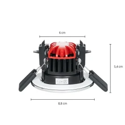 Arcchio Elmon LED-innfellingslampe, IP65, krom