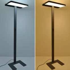 Arcchio gulvlampe til kontor Aila, svart, dagslyssensor