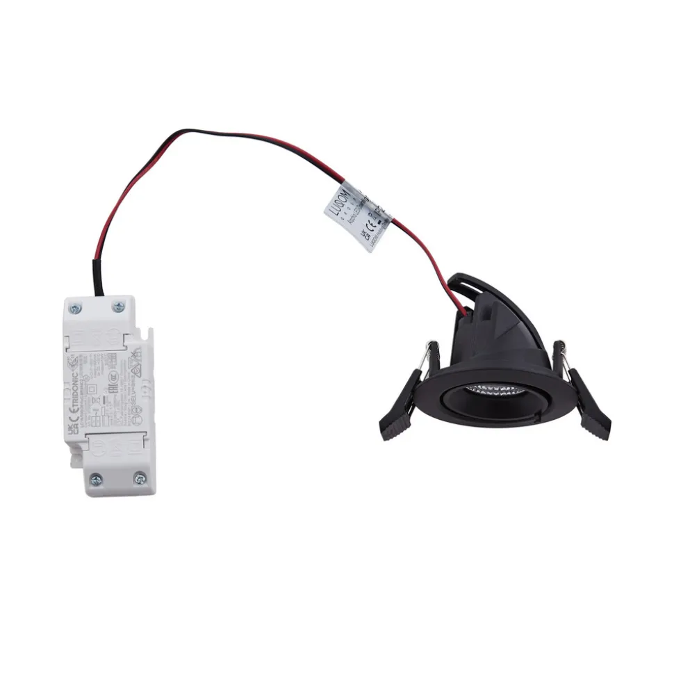 Arcchio Harcos LED-downlight, svart, Ø 8 cm, 4 000K