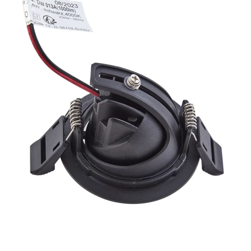 Arcchio Harcos LED-downlight, svart, Ø 8 cm, 4 000K