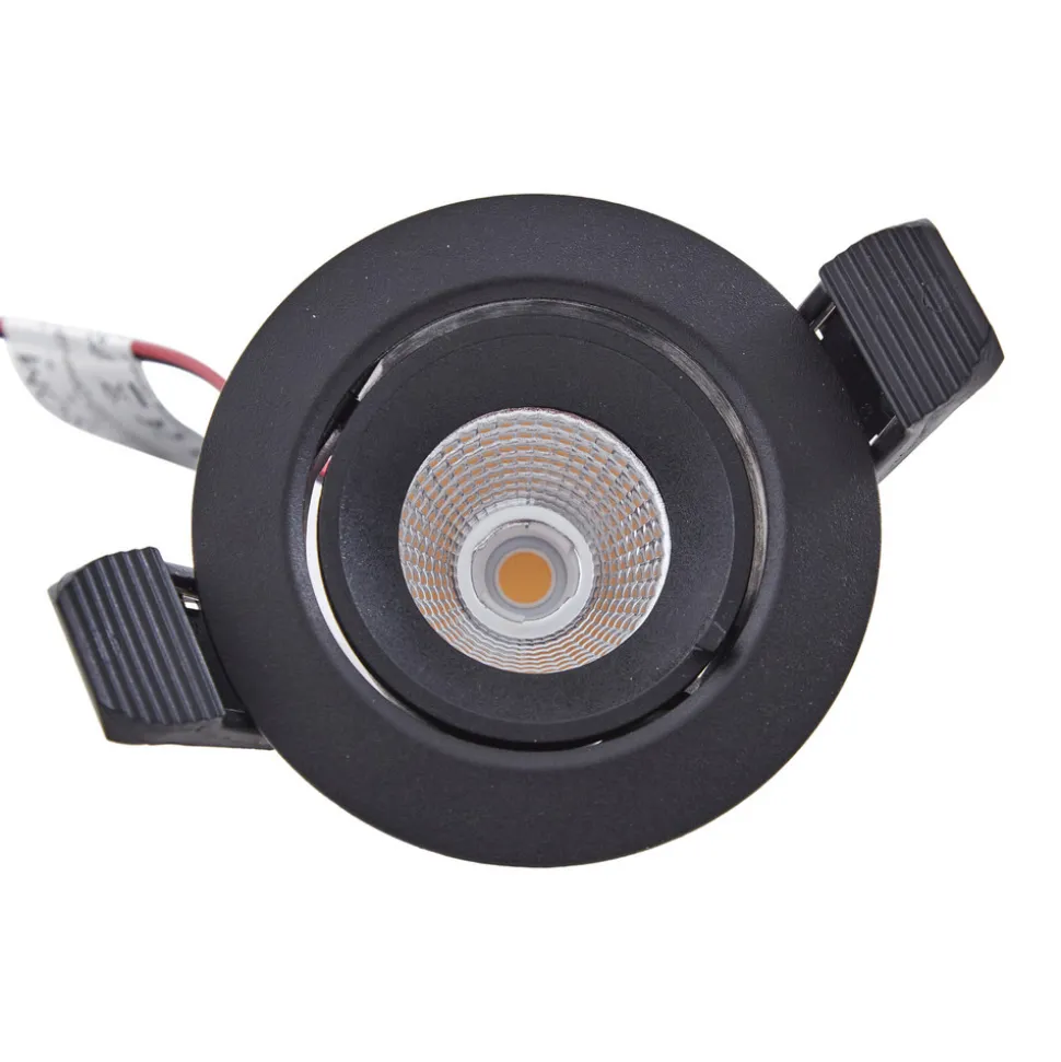 Arcchio Harcos LED-downlight, svart, Ø 8 cm, 4 000K